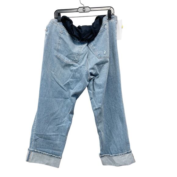 Ingrid & Isabel Over Belly Cropped Vintage High-Rise Straight Maternity Pants 16 - Picture 3 of 6